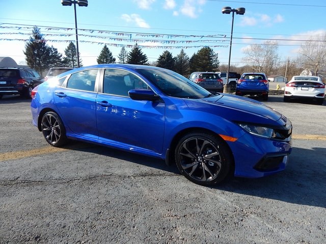 2019 Honda Civic Sport 6845 Miles Blue 4d Sedan At Auto